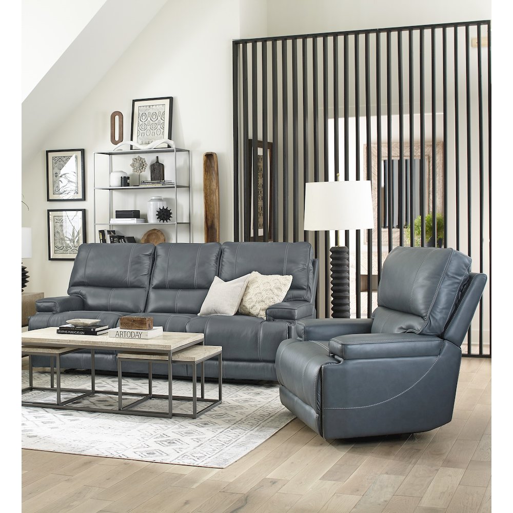 Whitman - Verona Azure - Powered By Freemotion Power Reclining Sofa and Recliner. Picture 10