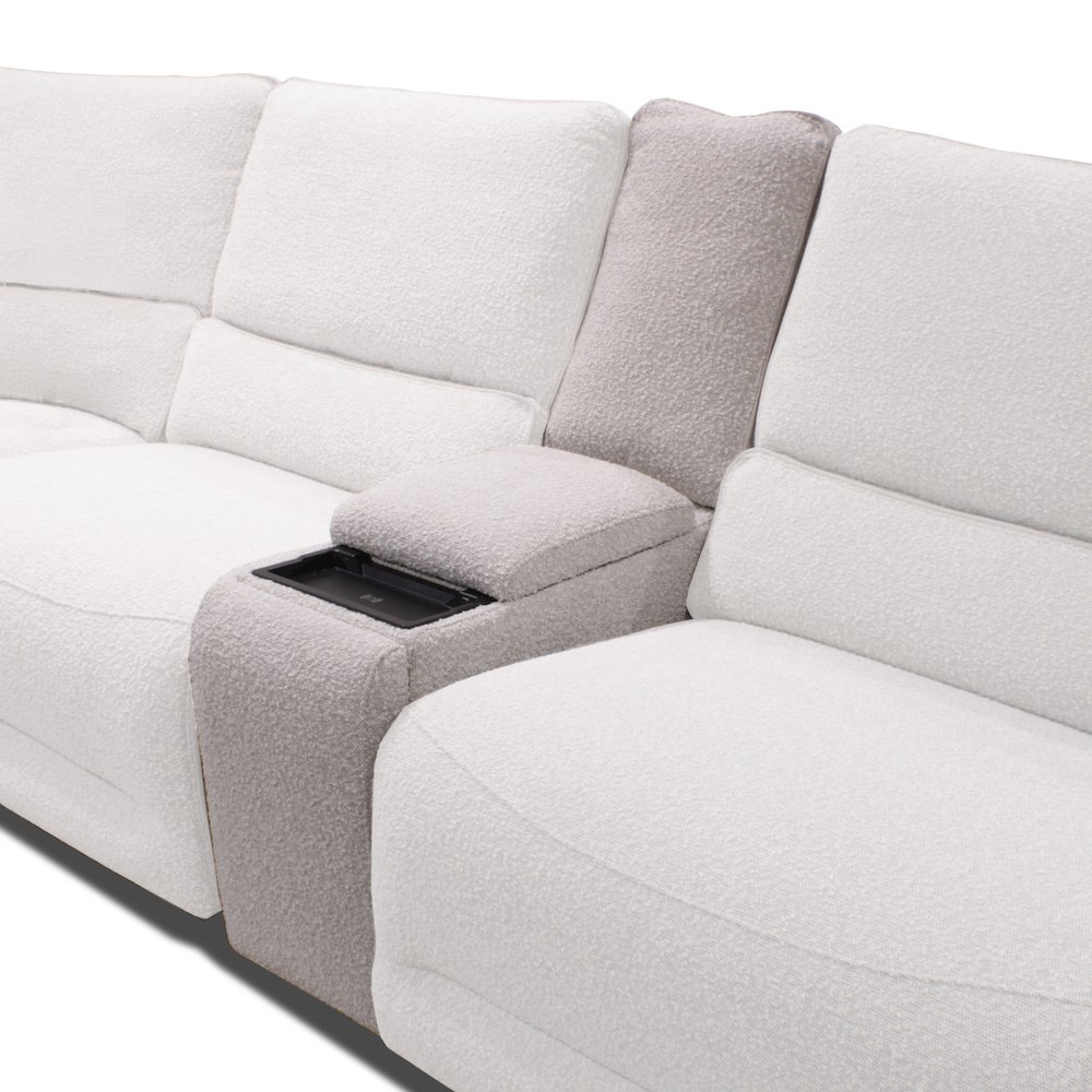 6 Piece Modular Power Reclining Sectional with Power Adjustable Headrests. Picture 3