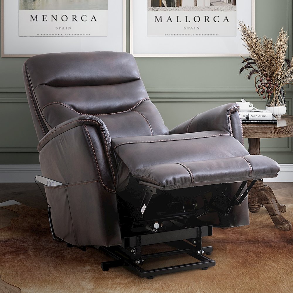 Gemini - Truffle Power Lift Recliner with Articulating Headrest Two Pack. Picture 11