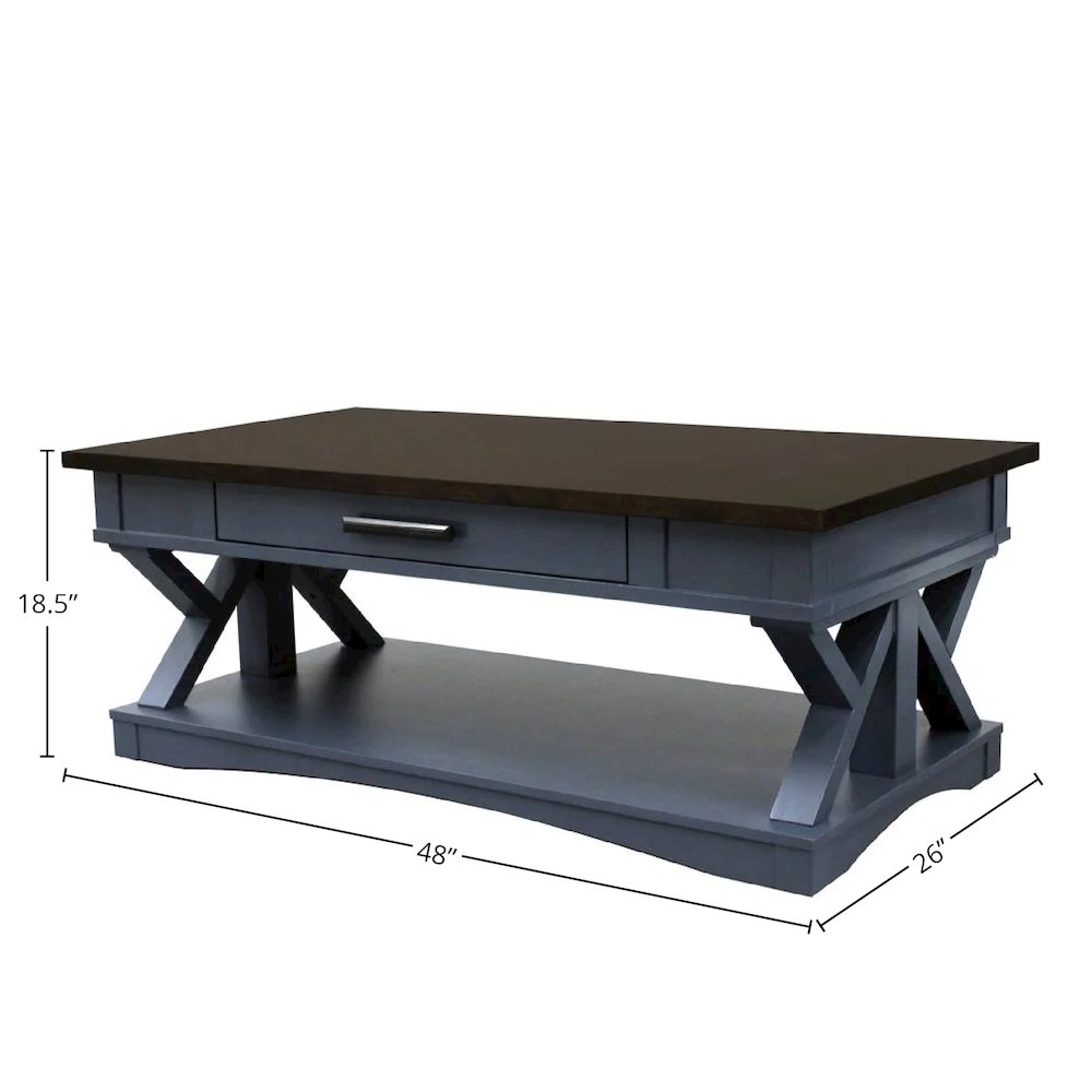 Modern - Denim Cocktail Table with 2 End Tables. Picture 6