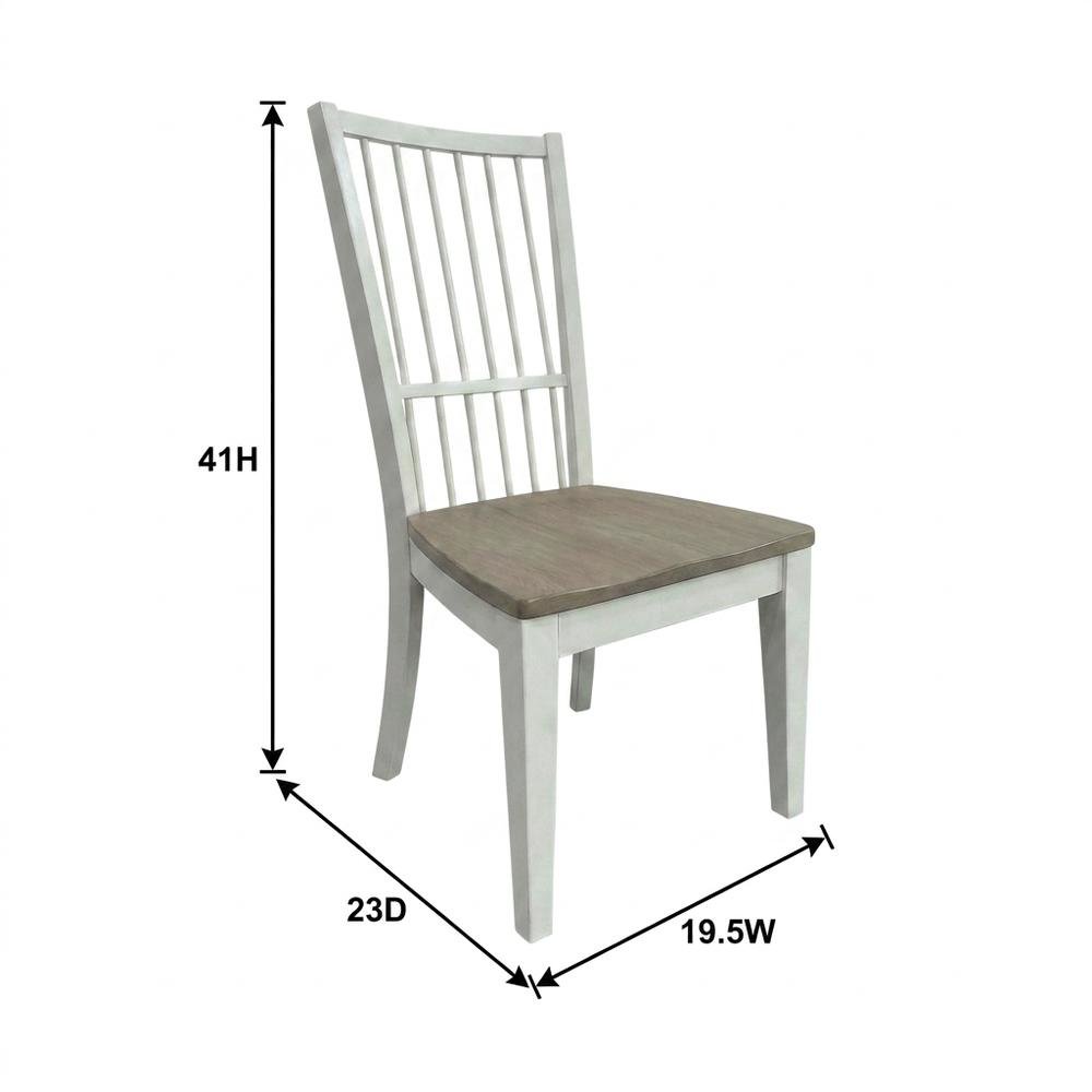 White Spindle Back Dining Chairs in Two-Pack with Classic Style and Comfort. Picture 8