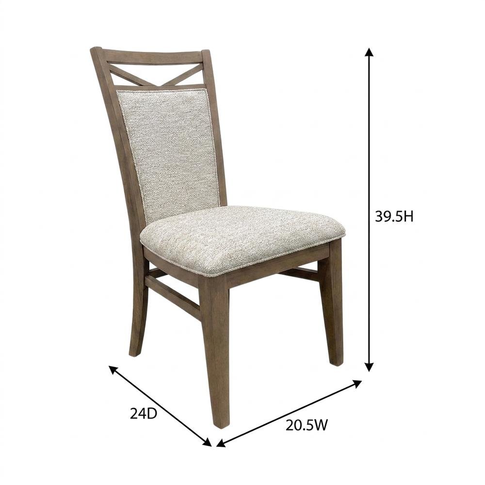 Brown Upholstered Dining Chairs Set with Ergonomic Armrests, 2-Pack. Picture 8