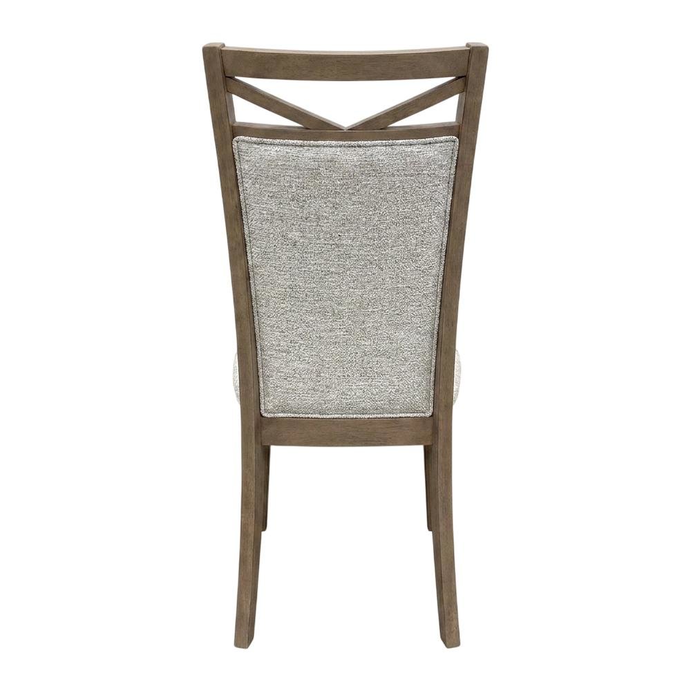 Brown Upholstered Dining Chairs Set with Ergonomic Armrests, 2-Pack. Picture 4