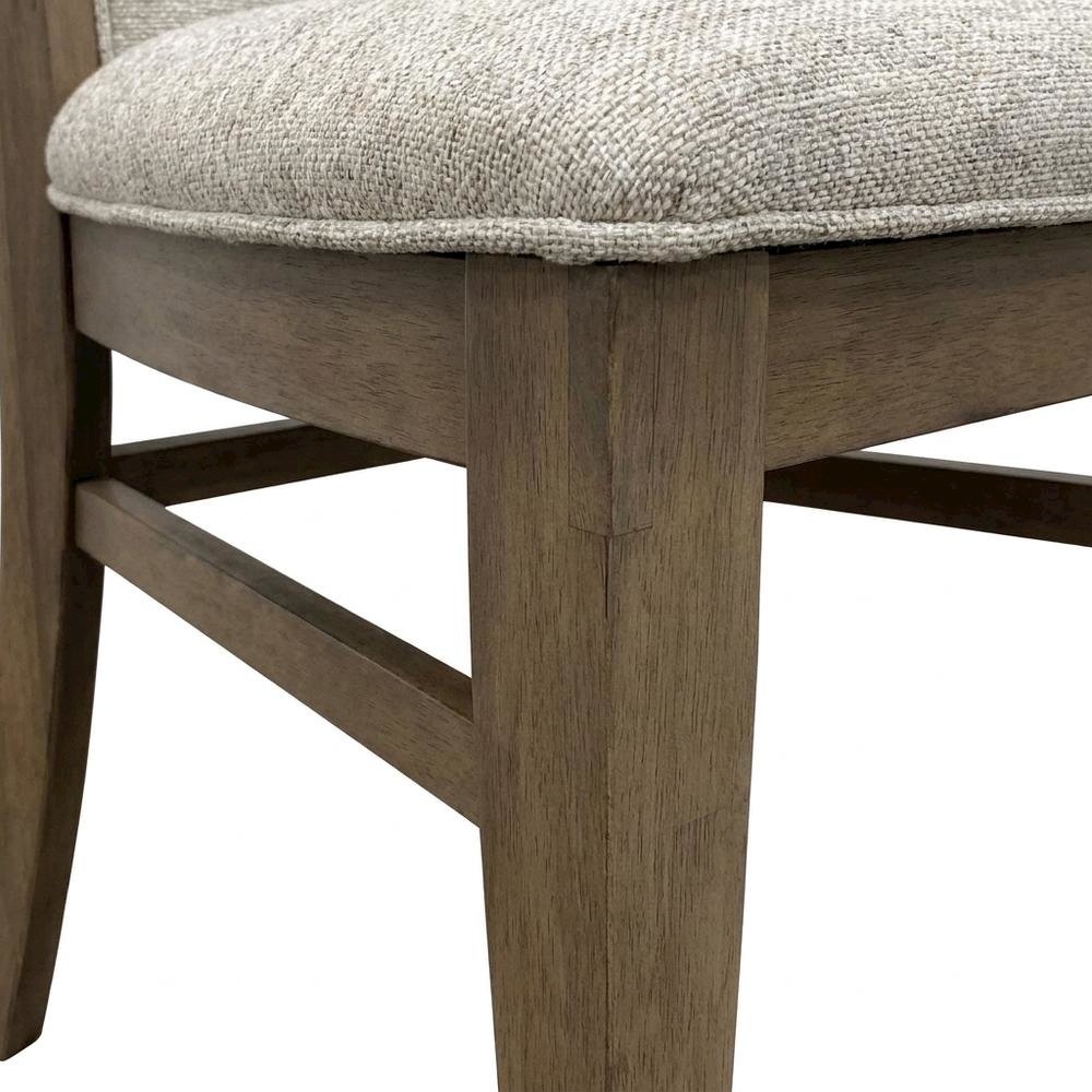 Brown Upholstered Dining Chairs Set with Ergonomic Armrests, 2-Pack. Picture 7