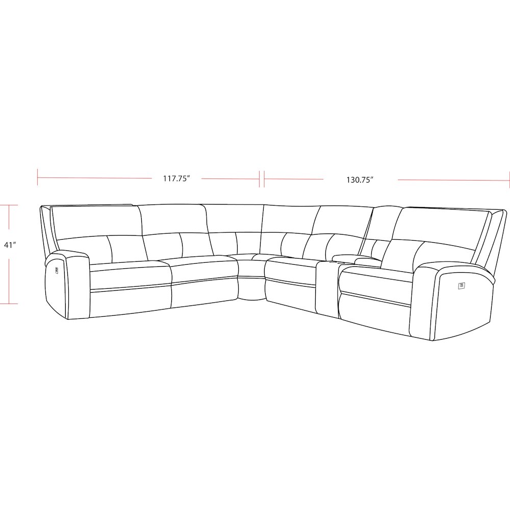 Polaris - Bizmark Grey 6 Piece Modular Power Reclining Sectional. Picture 8