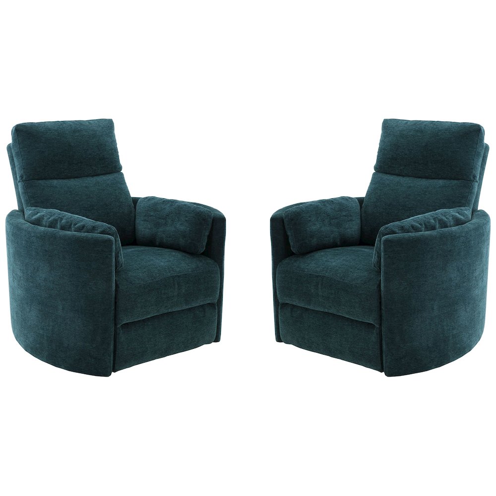 Radius - Peacock Power Swivel Glider Recliner Two Pack. Picture 1