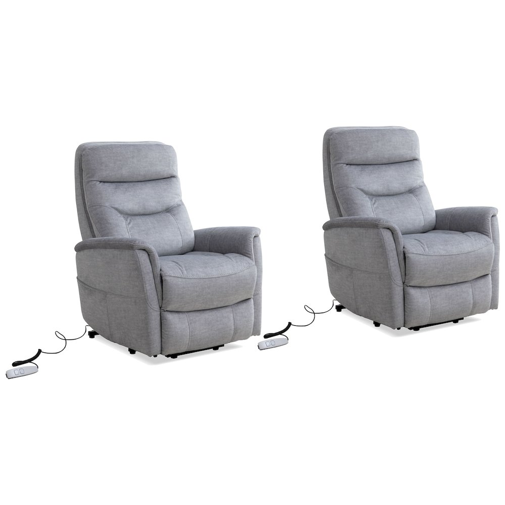 Gemini - Capri Silver Power Lift Recliner with Articulating Headrest Two Pack. Picture 1