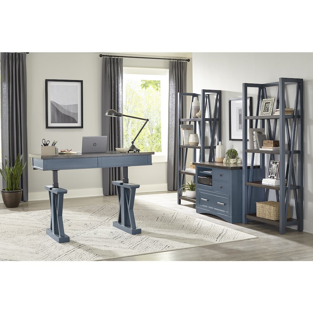 Modern - Denim Etagere Bookcase. Picture 4