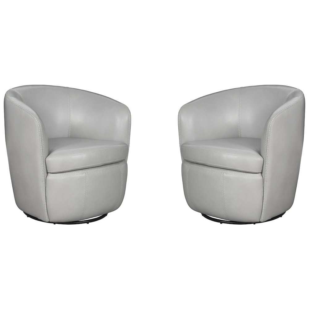 Barolo - Steamboat Ice 100% Italian Leather Swivel Club Chair Two Pack. Picture 1