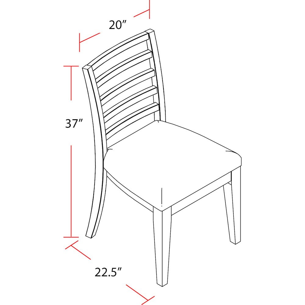 Pure Modern Dining Ladder Back Dining Chair Two Pack. Picture 9