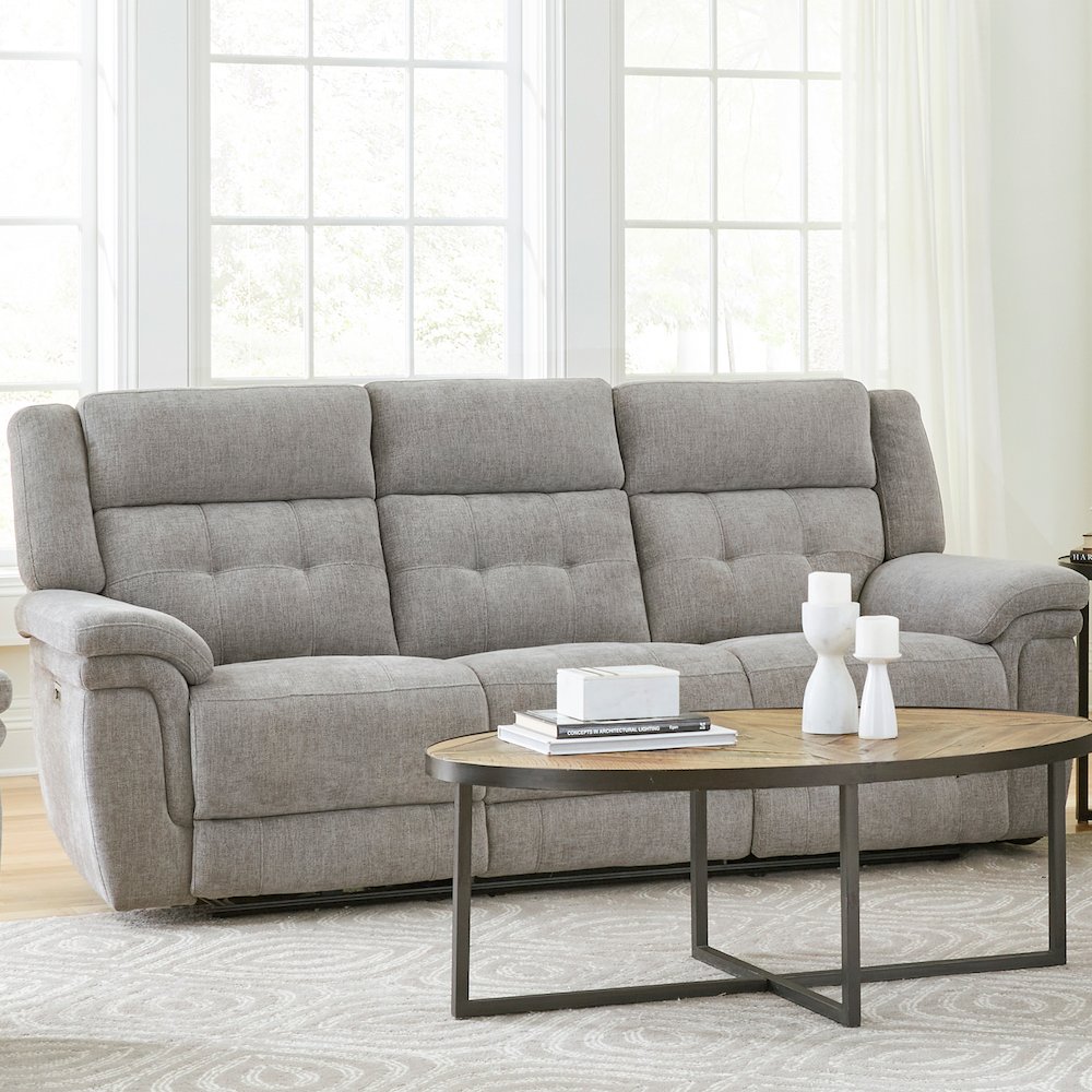 Richland - Bristol Grey Power Reclining Sofa. Picture 3