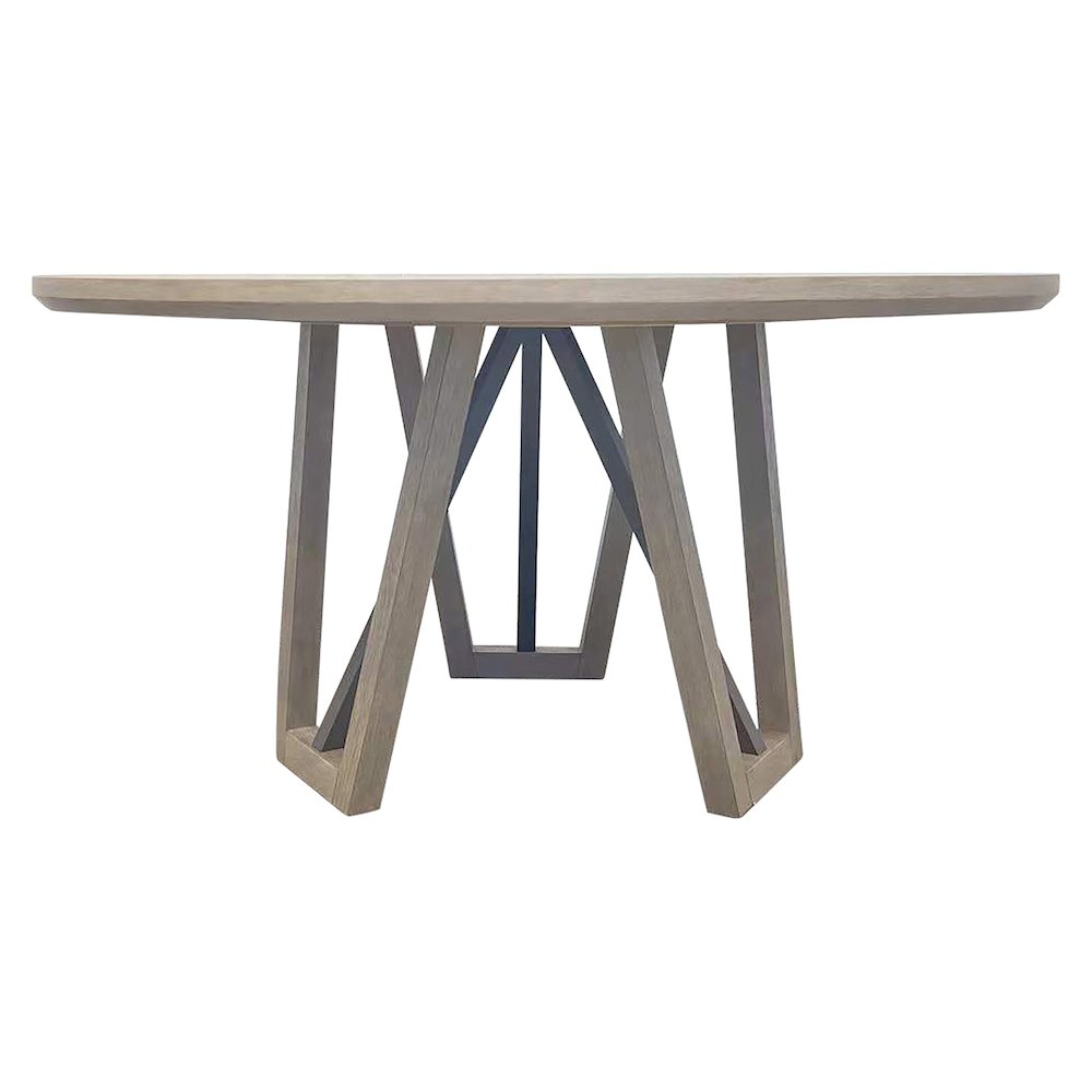 Pure Modern Dining 60 In. Round Table with Wood Base. Picture 1