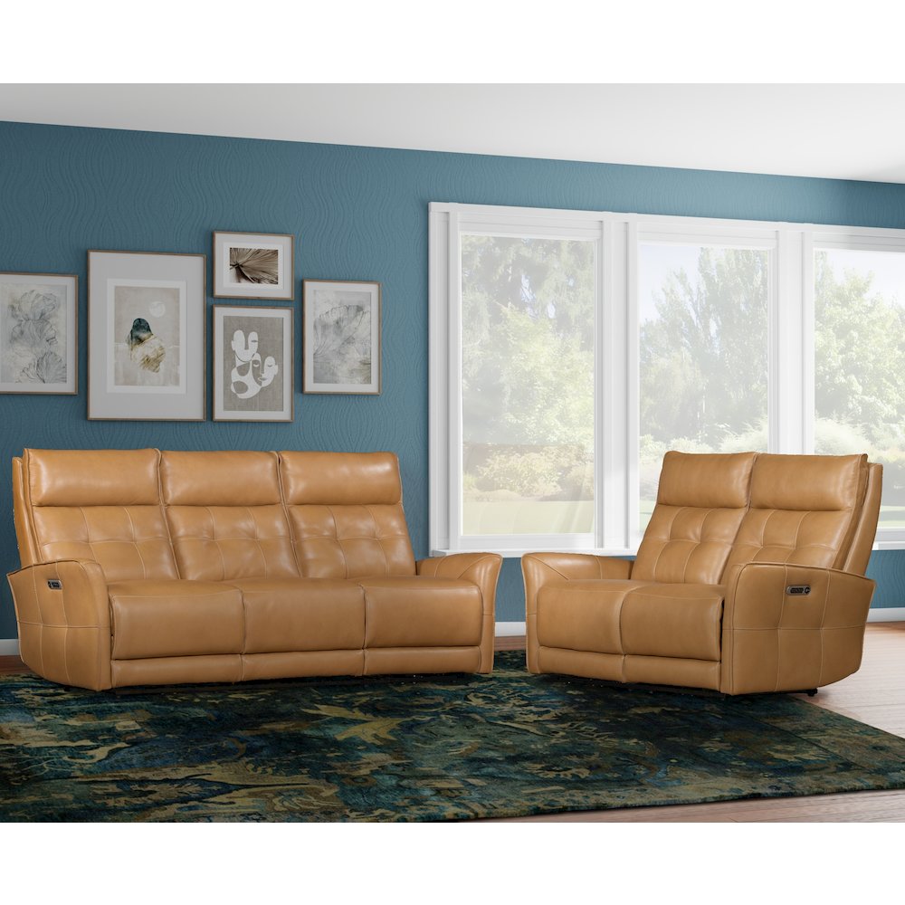 Gershwin - Lucca Butterscotch Power Reclining Sofa and Loveseat. Picture 7
