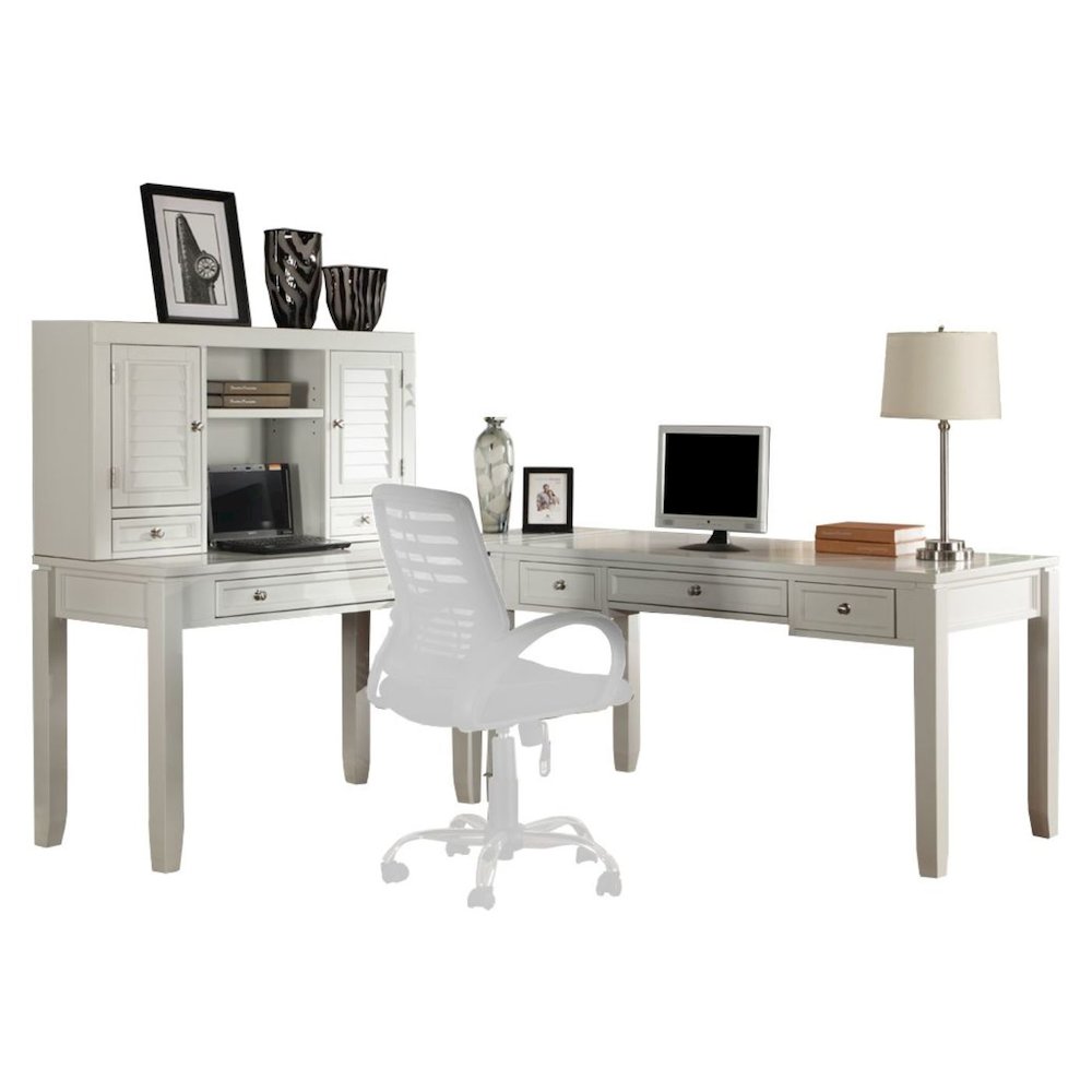 Boca L Shape Desk with Hutch. Picture 1
