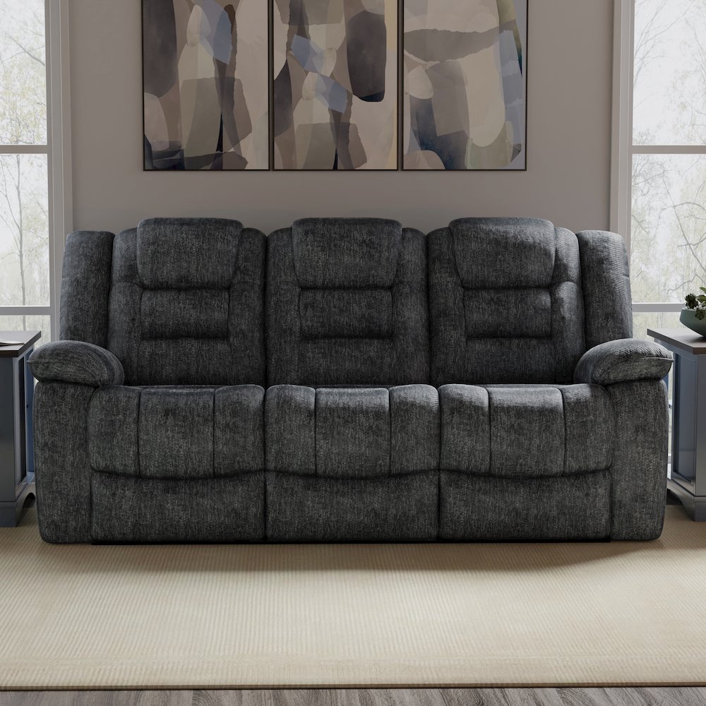 Bolton - Misty Storm Manual Glider Reclining Sofa and Two Recliners. Picture 13