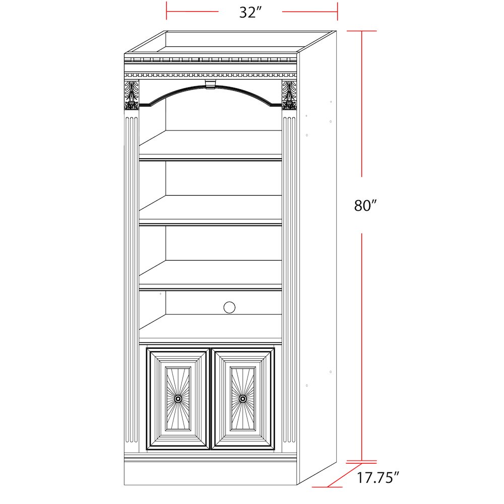 Huntington 32 In. Open Top Bookcase. Picture 8
