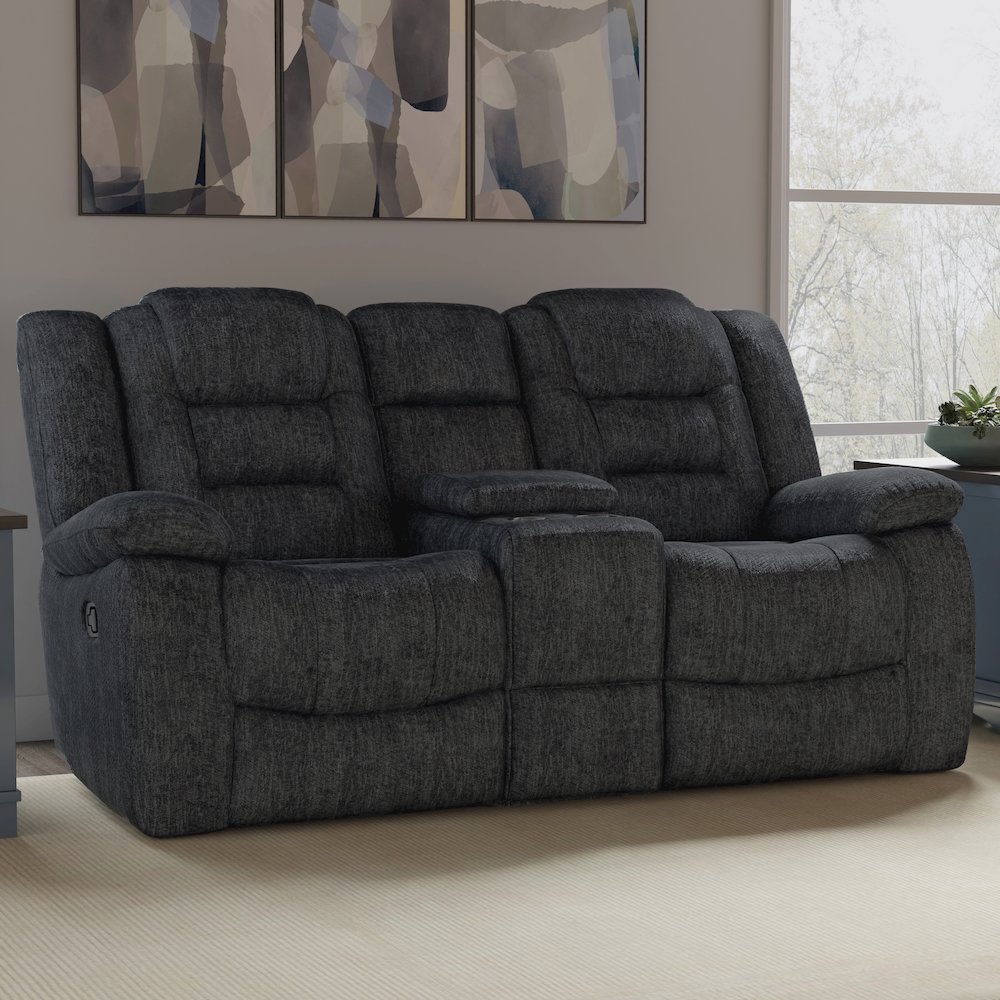 Bolton - Misty Storm Manual Glider Reclining Sofa Loveseat and Recliner. Picture 15