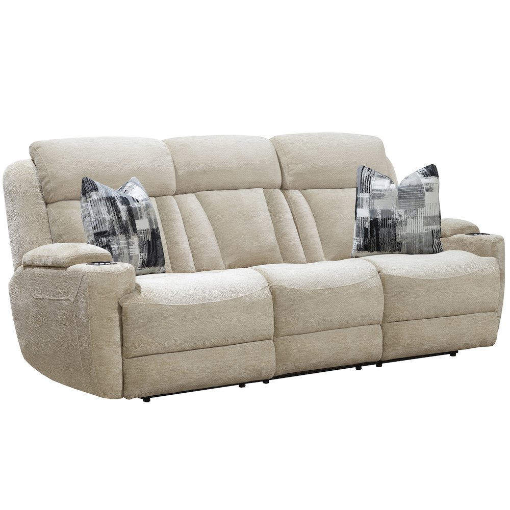 Dalton - Lucky Fawn Power Reclining Sofa with Drop Down Table. Picture 4