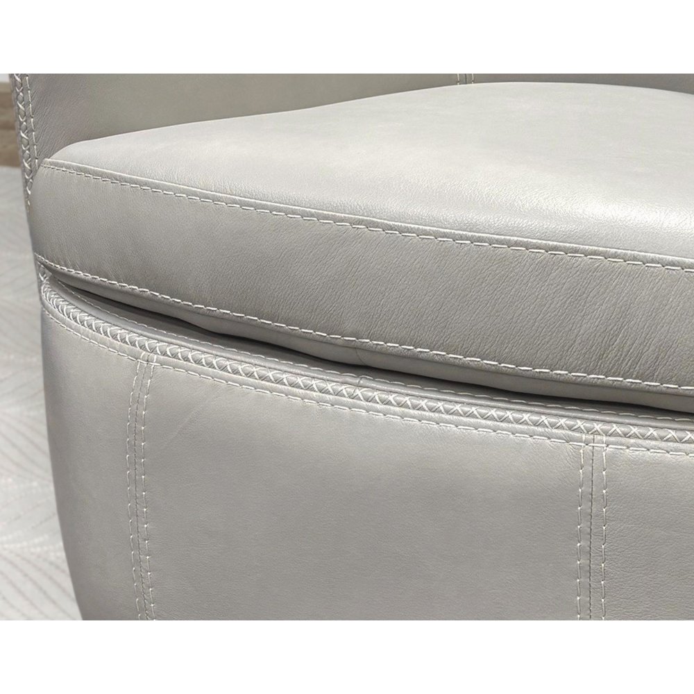 Barolo - Steamboat Ice 100% Italian Leather Swivel Club Chair Two Pack. Picture 8