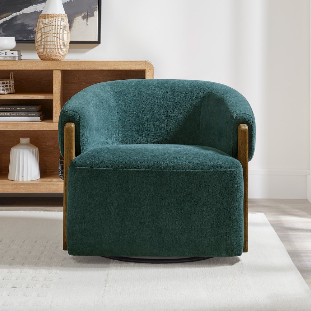 Finley - Island Teal Swivel Accent Chair Two Pack. Picture 9