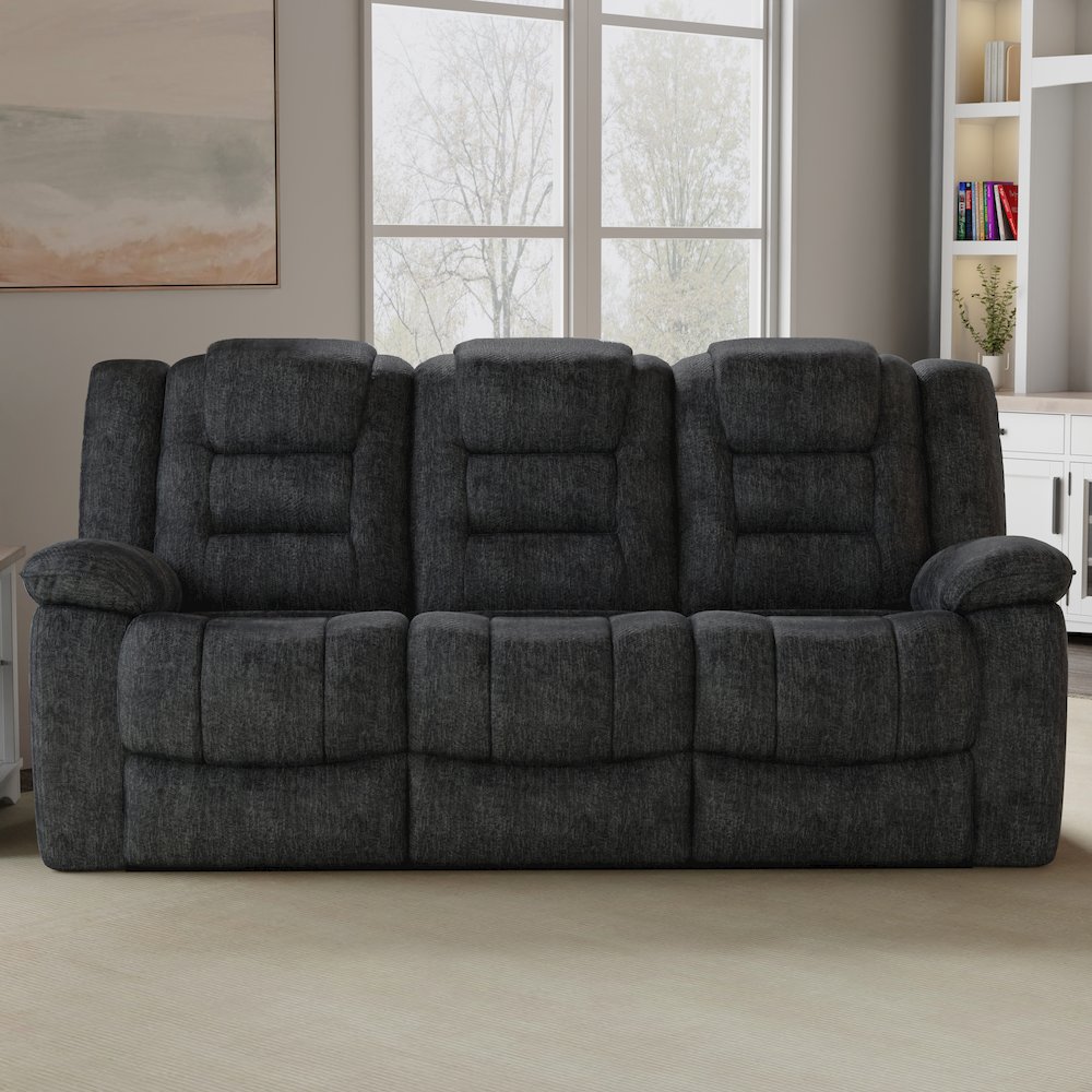 Bolton - Misty Storm Manual Glider Reclining Sofa Loveseat and Recliner. Picture 14