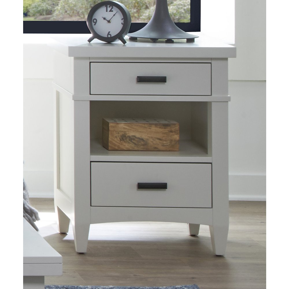 Modern Bedroom 2 Drawer Nightstand. Picture 6
