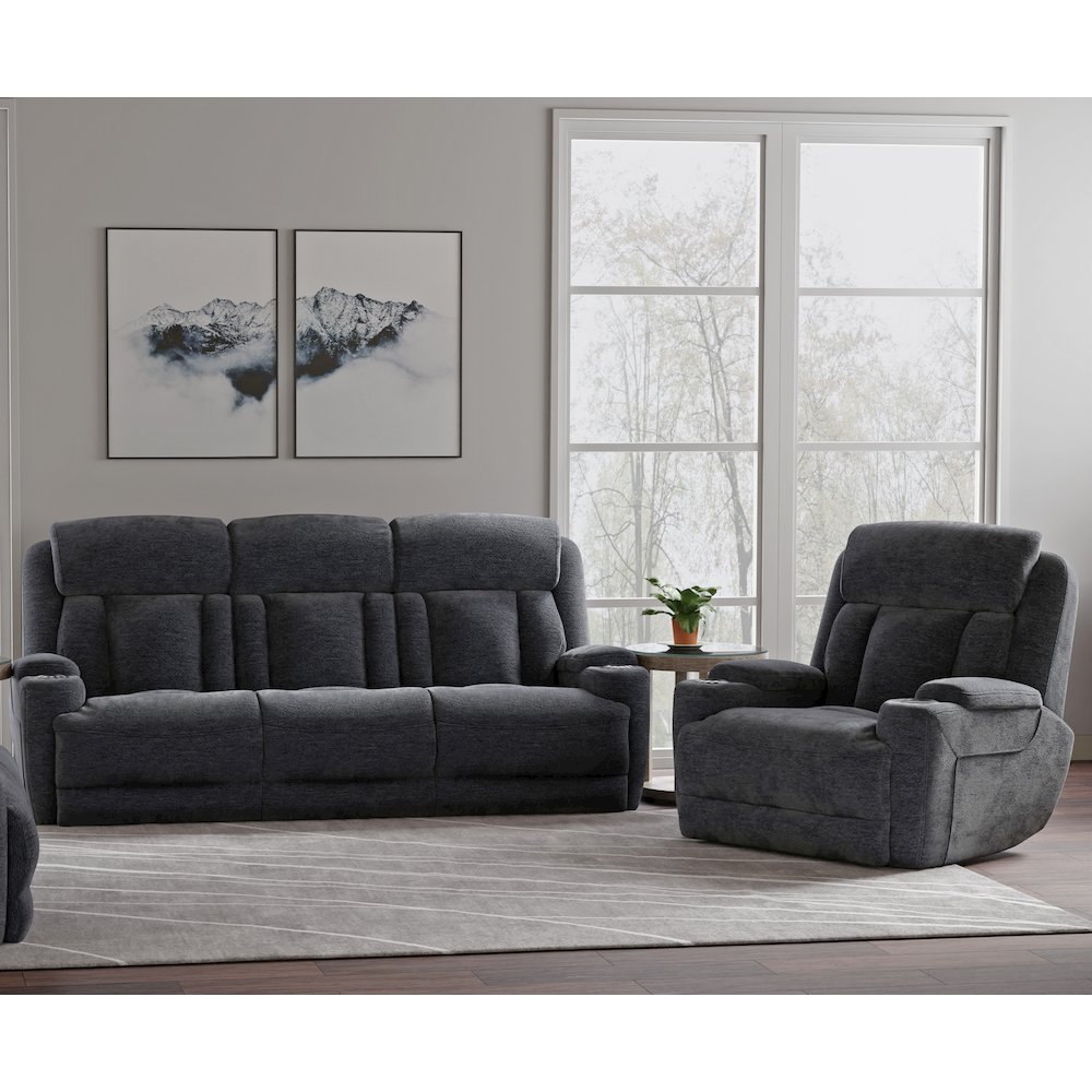 Dalton - Lucky Charcoal Power Reclining Sofa and Recliner. Picture 9