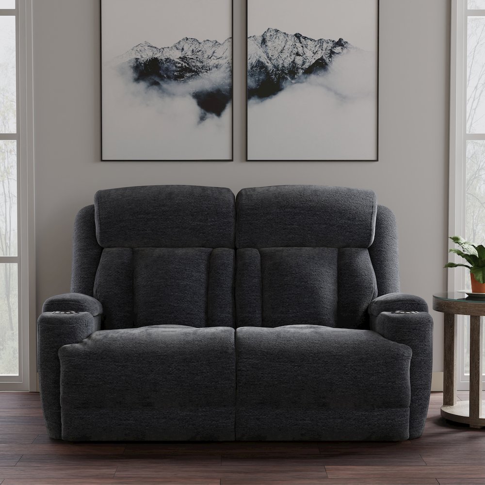 Dalton - Lucky Charcoal Power Reclining Loveseat. Picture 8