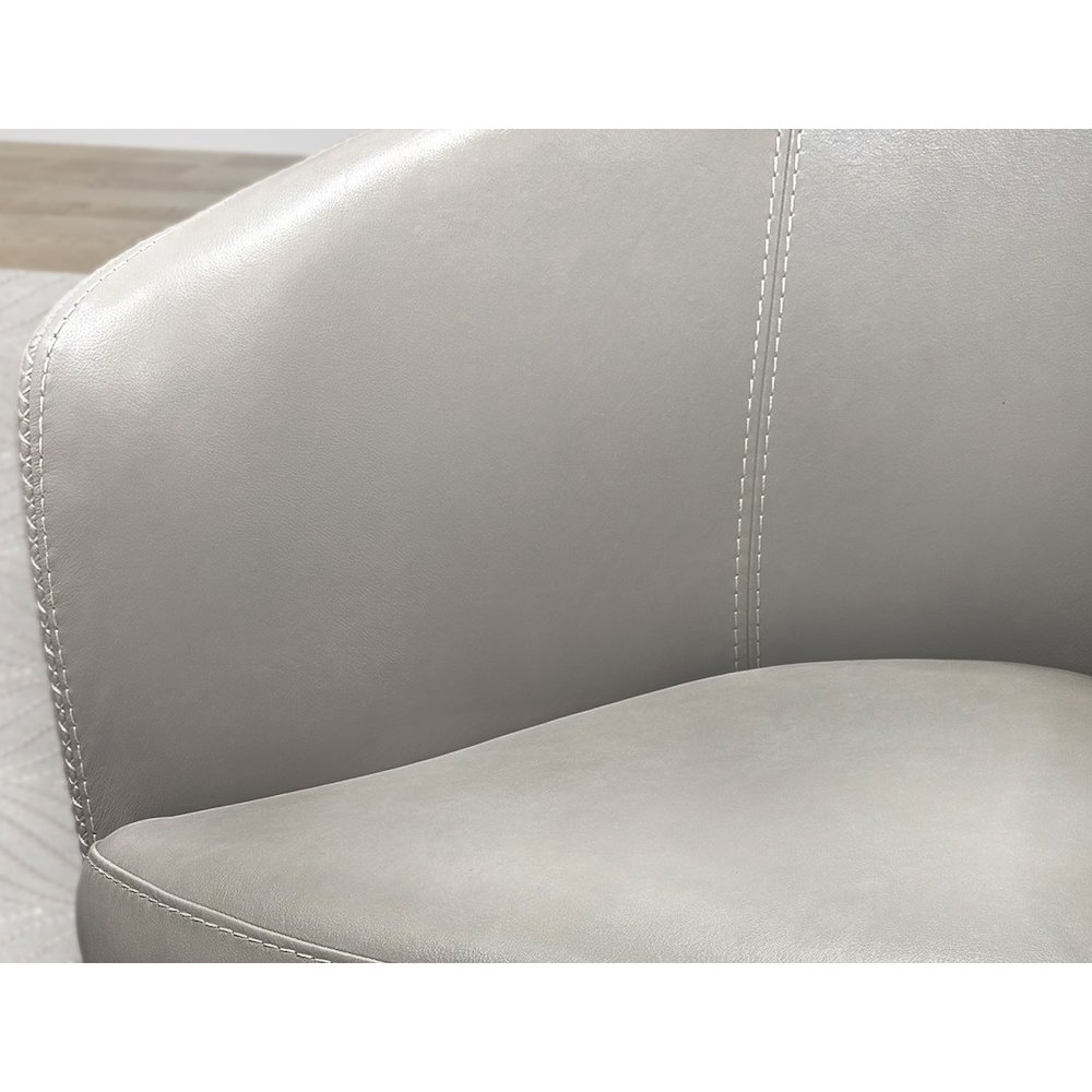 Barolo - Steamboat Ice 100% Italian Leather Swivel Club Chair Two Pack. Picture 7