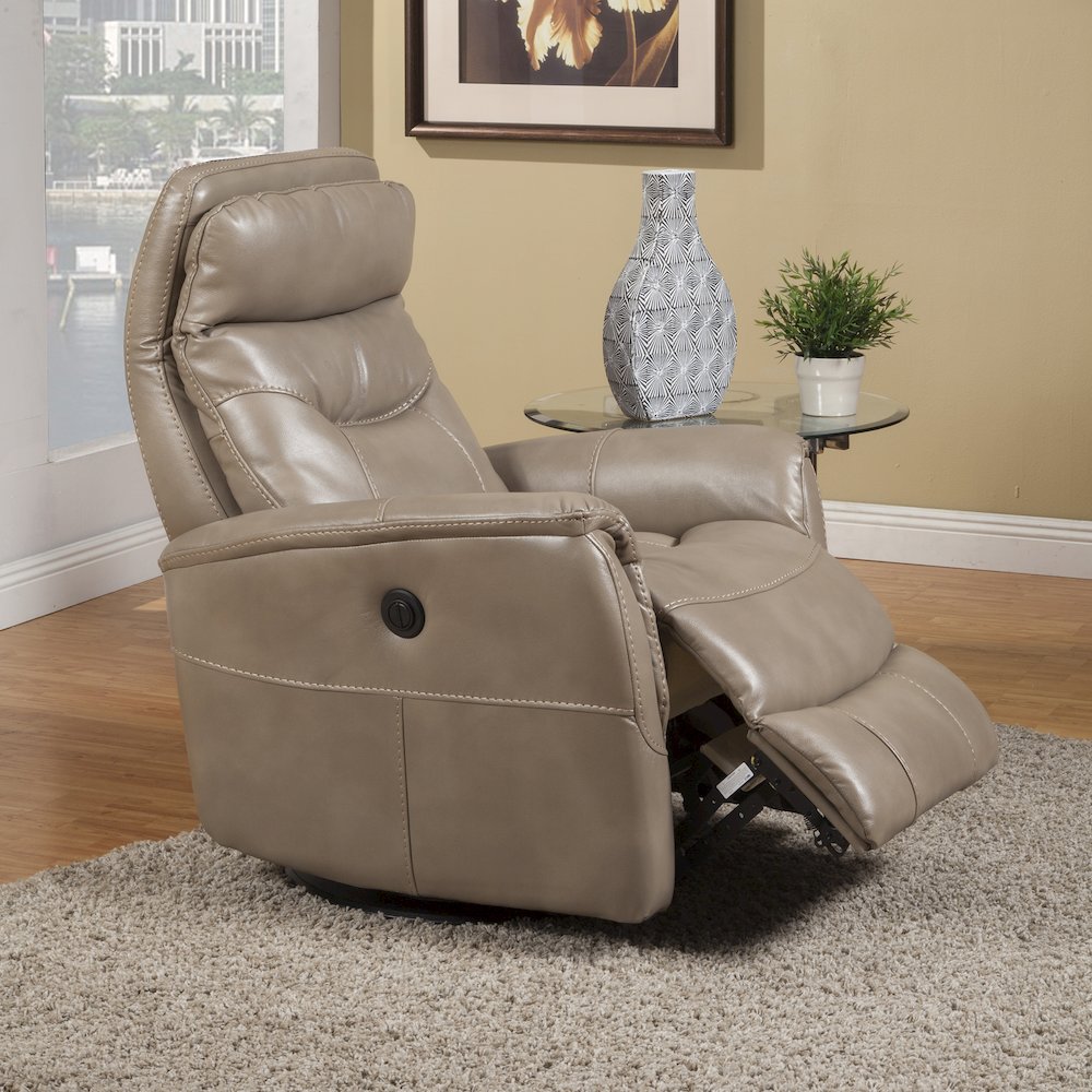 Gemini - Linen Power Swivel Glider Recliner Two Pack. Picture 10