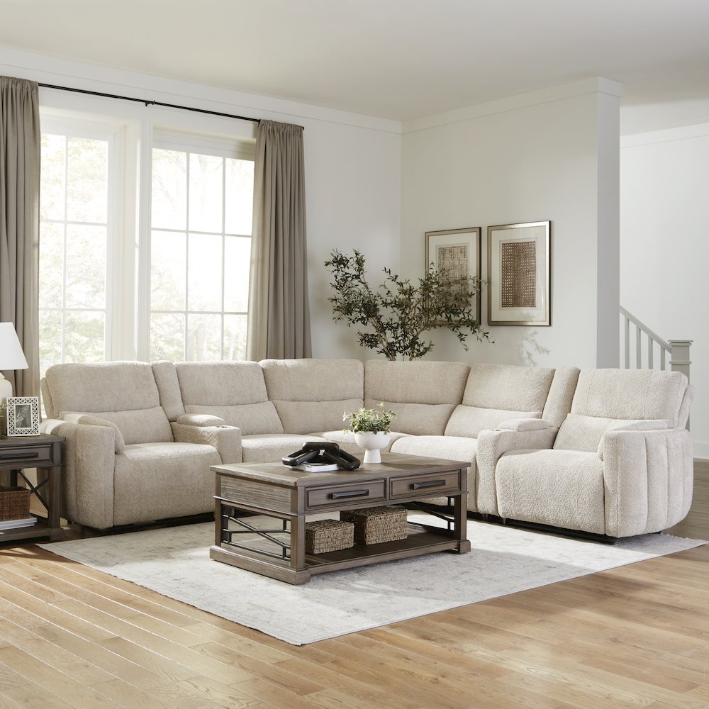 Modesto - Buttercream 7 Piece Modular Power Reclining Sectional. Picture 3