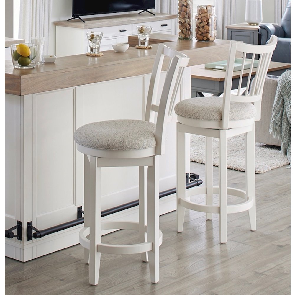 Modern Dining Spindle Back Swivel Barstool. Picture 2