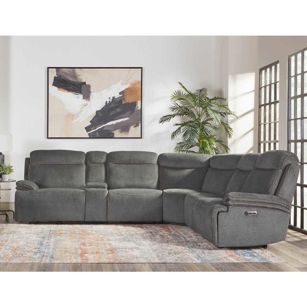 Alpine - Airy Midnight 6 Piece Zero Gravity Power Reclining Sectional. Picture 13