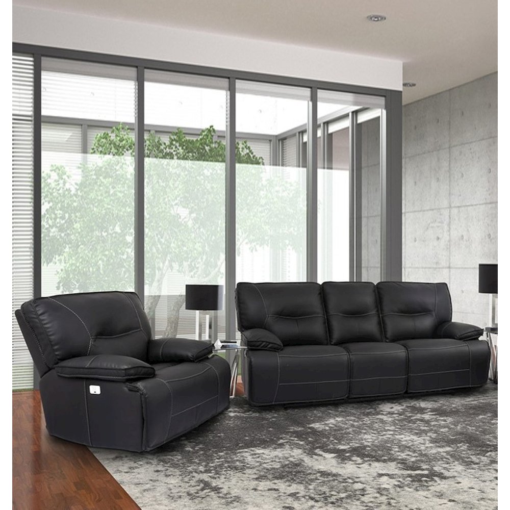 Spartacus - Black Power Reclining Sofa and Recliner. Picture 5