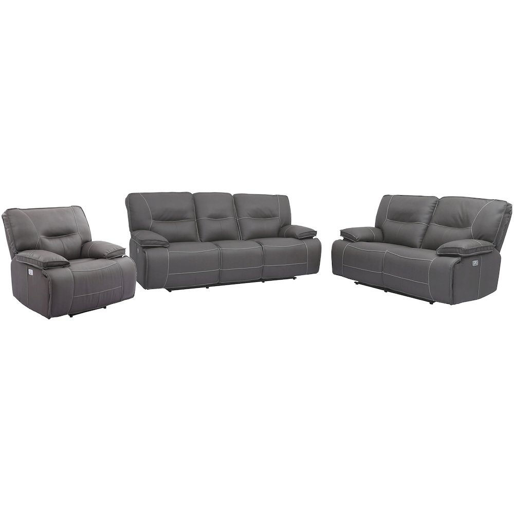 Spartacus - Haze Power Reclining Sofa Loveseat and Recliner. Picture 1