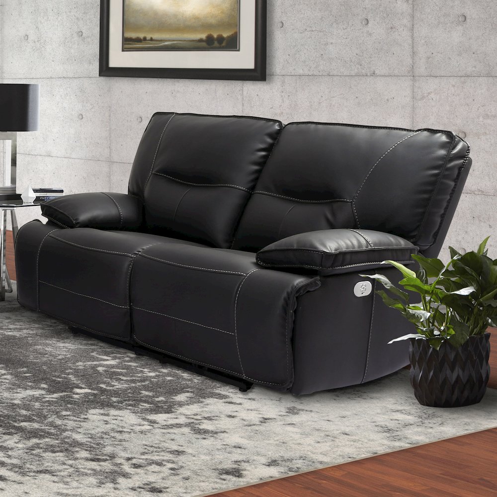 Spartacus - Black Power Reclining Loveseat. Picture 2