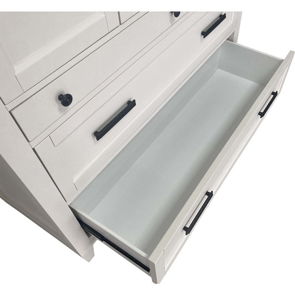 Modern Bedroom 7 Drawer Door Chest with Workstation. Picture 23