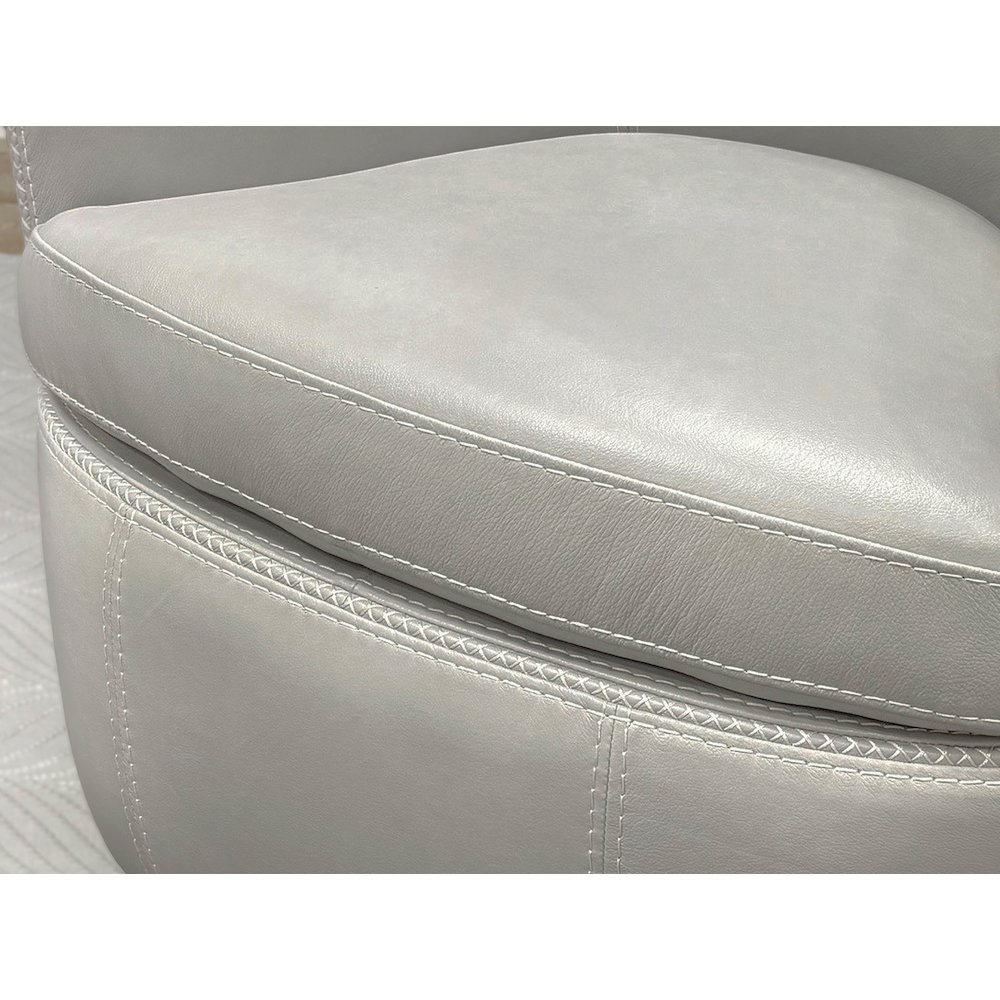 Barolo - Steamboat Ice 100% Italian Leather Swivel Club Chair Two Pack. Picture 9