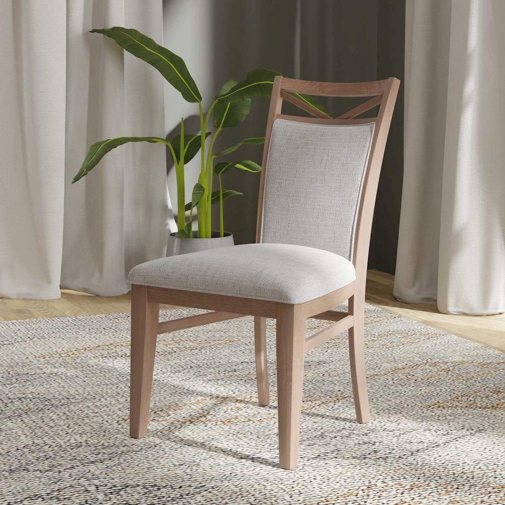 Modern Dining 48 In. Round Extendable Dining Table and 4 Upholstered Chairs. Picture 11