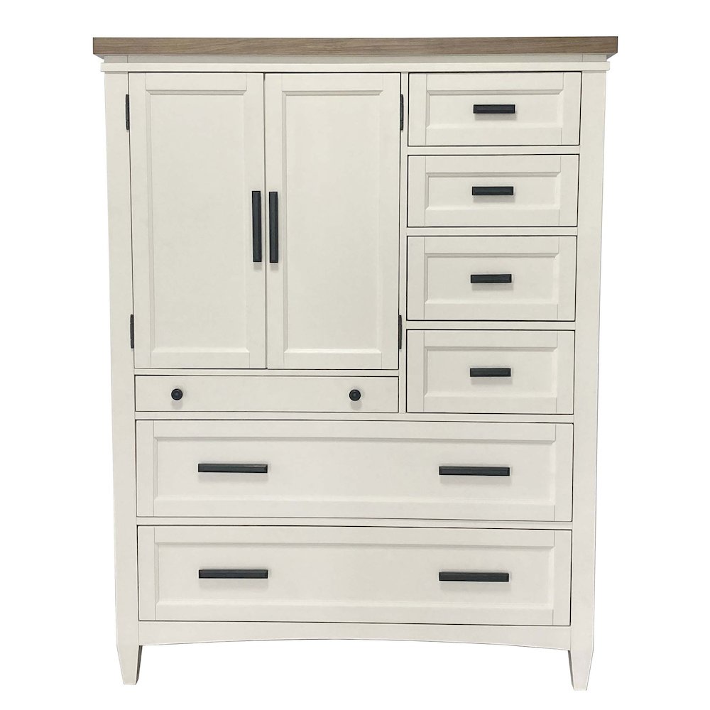 Modern Bedroom 7 Drawer Door Chest with Workstation. Picture 6