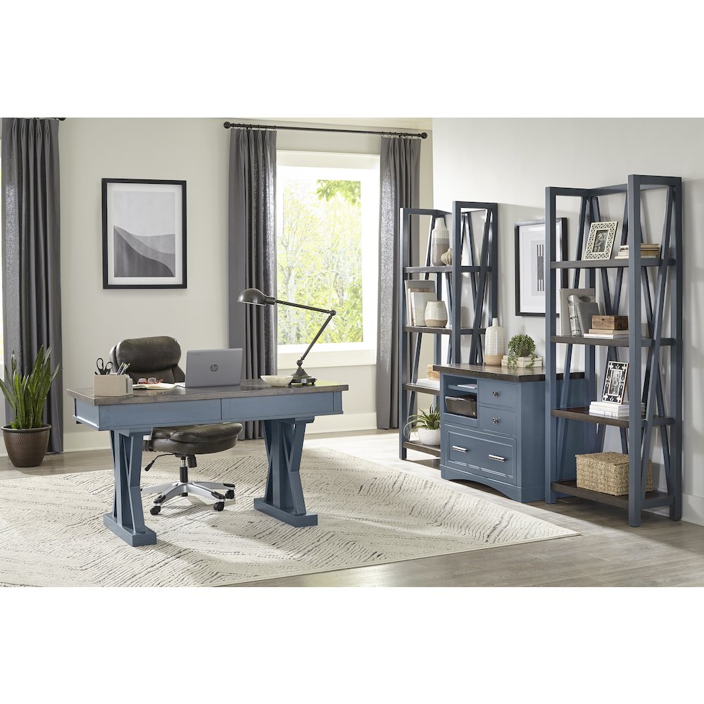 Modern - Denim Etagere Bookcase. Picture 3