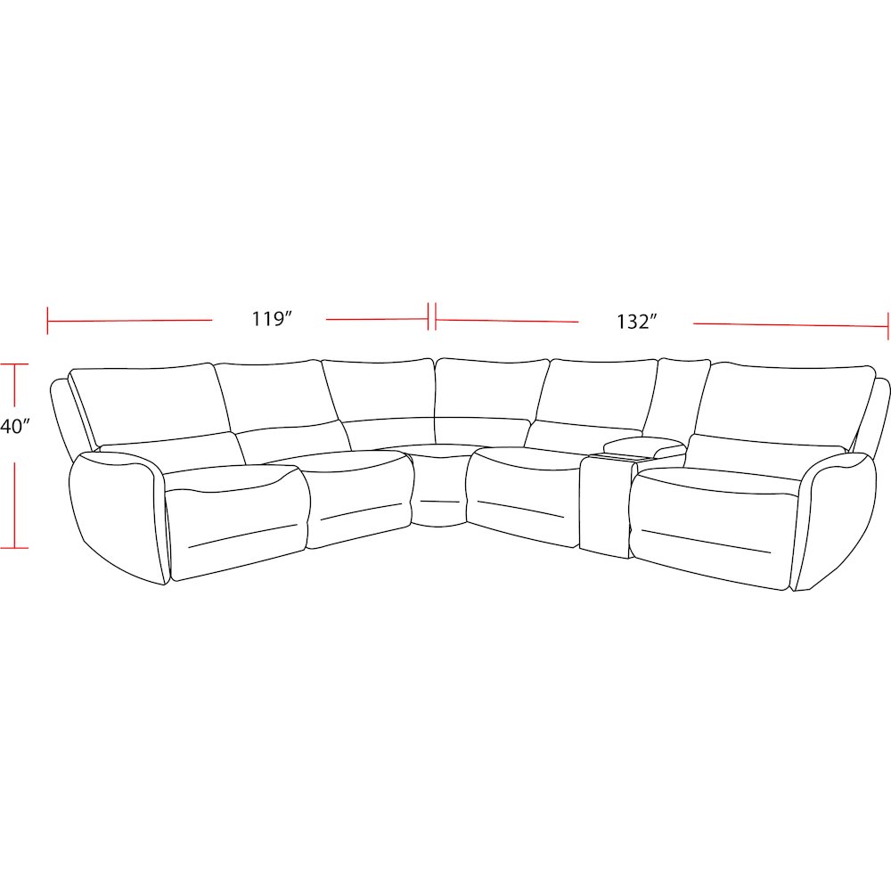 6 Piece Modular Power Reclining Sectional with Power Adjustable Headrests. Picture 4