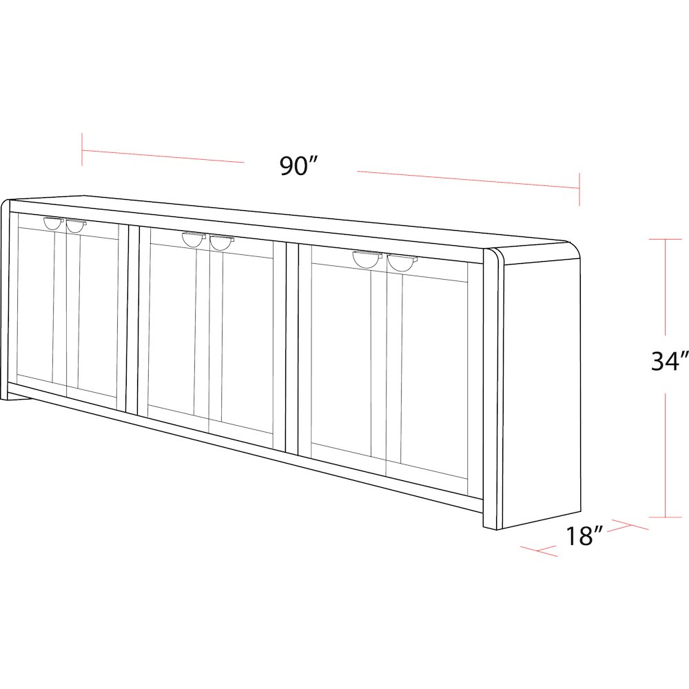 90 In. Console with Reversible Panel Doors. Picture 10