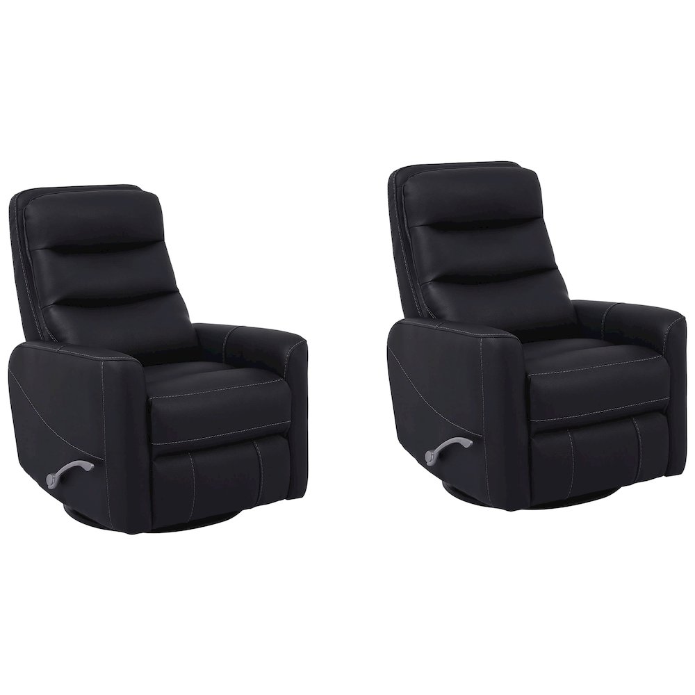 Hercules - Black Swivel Glider Recliner Two Pack. Picture 1