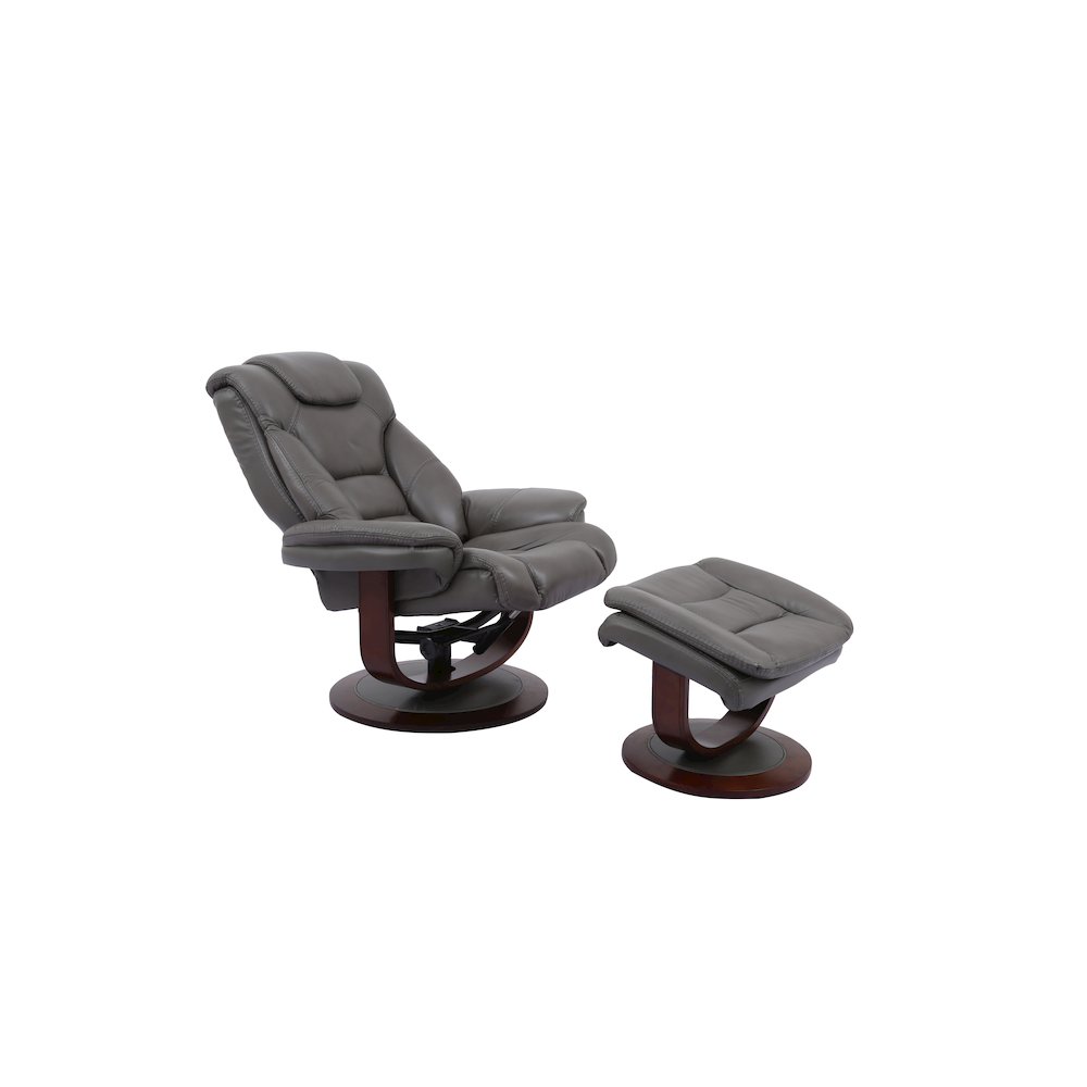 Monarch - Ice Manual Reclining Swivel Chair and Ottoman. Picture 2