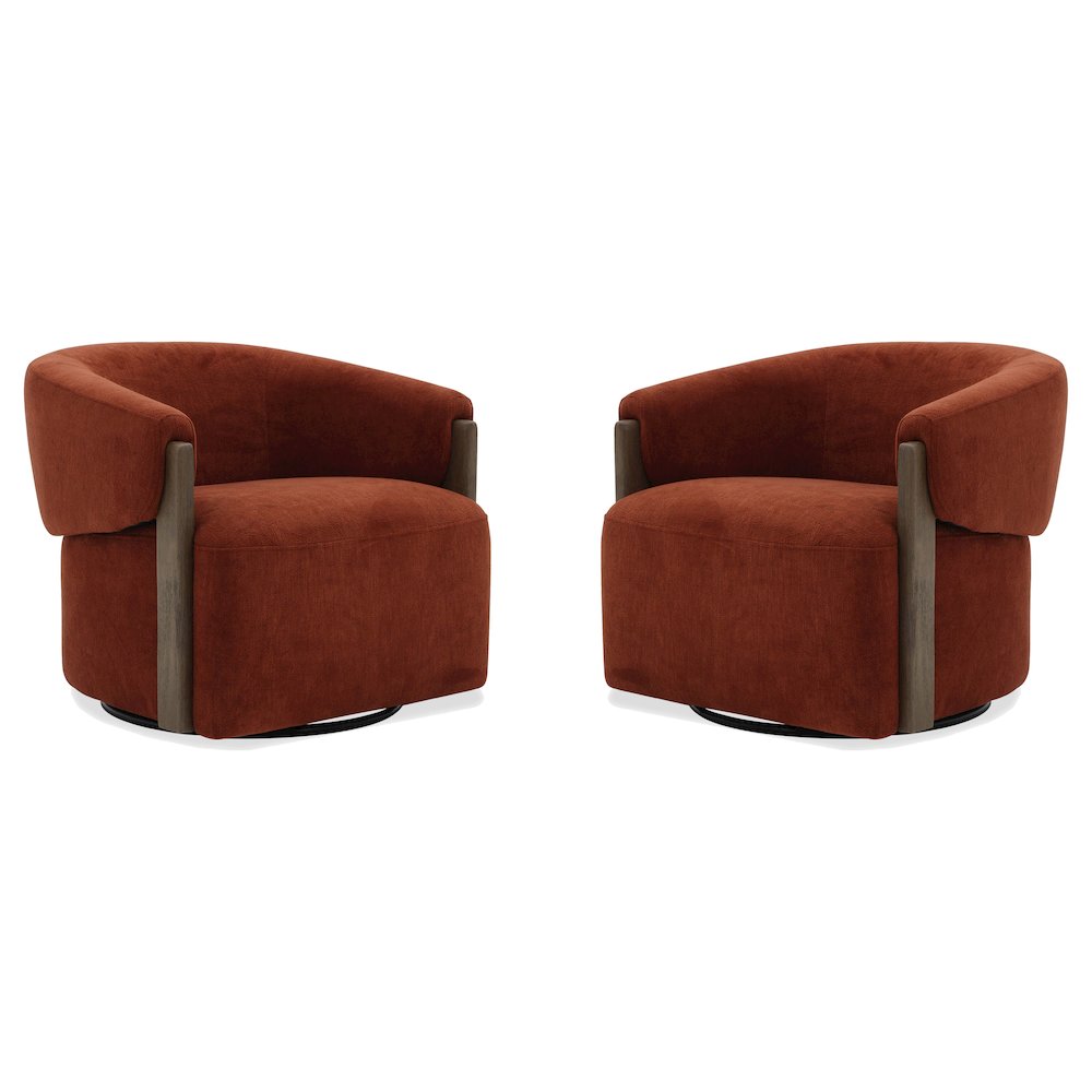Finley - Island Rust Swivel Accent Chair Two Pack. Picture 1