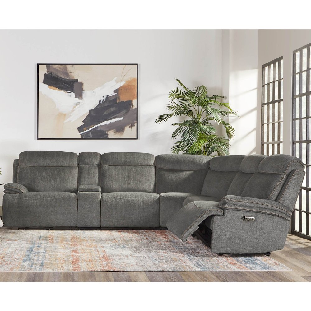 Alpine - Airy Midnight 6 Piece Zero Gravity Power Reclining Sectional. Picture 14