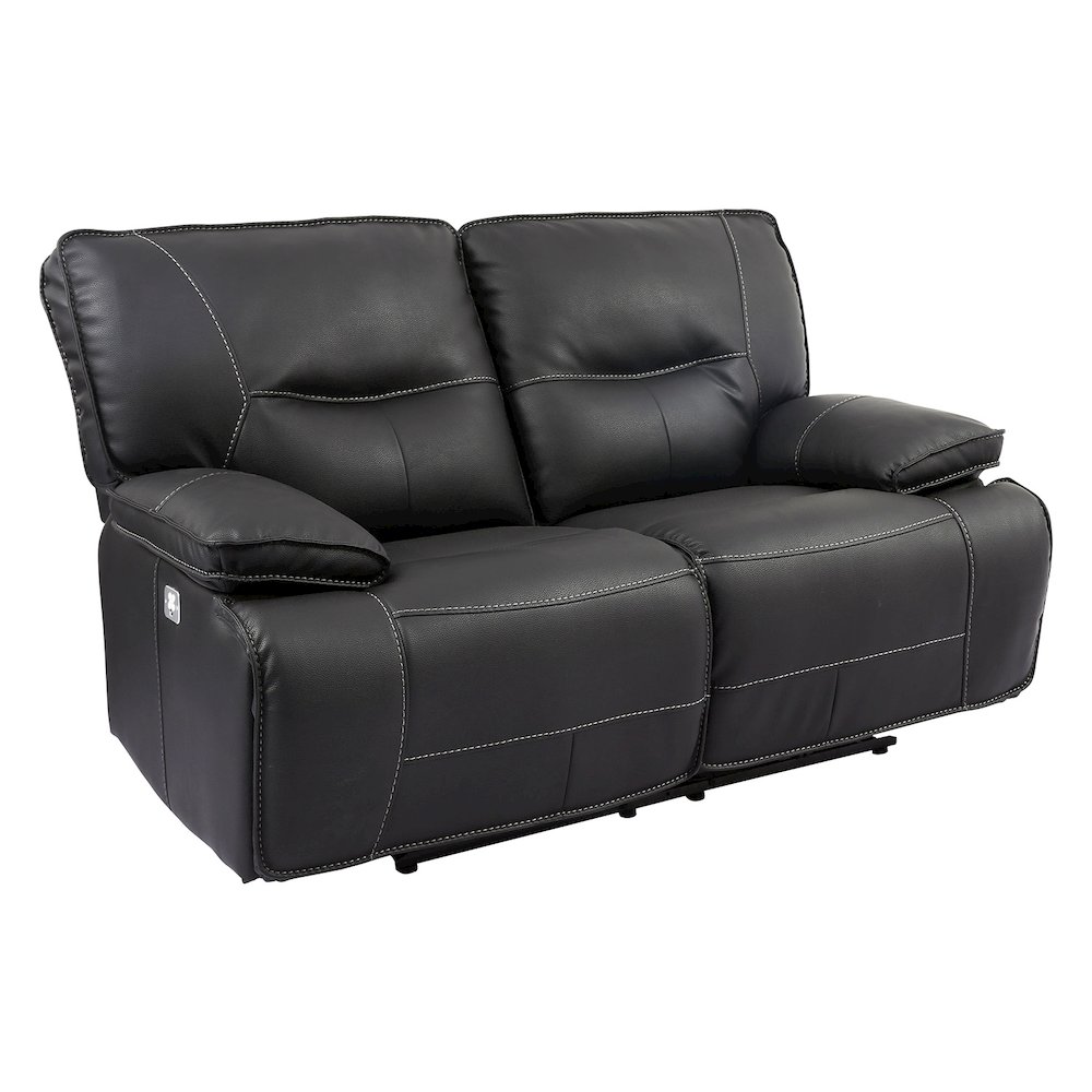 Spartacus - Black Power Reclining Loveseat. Picture 1