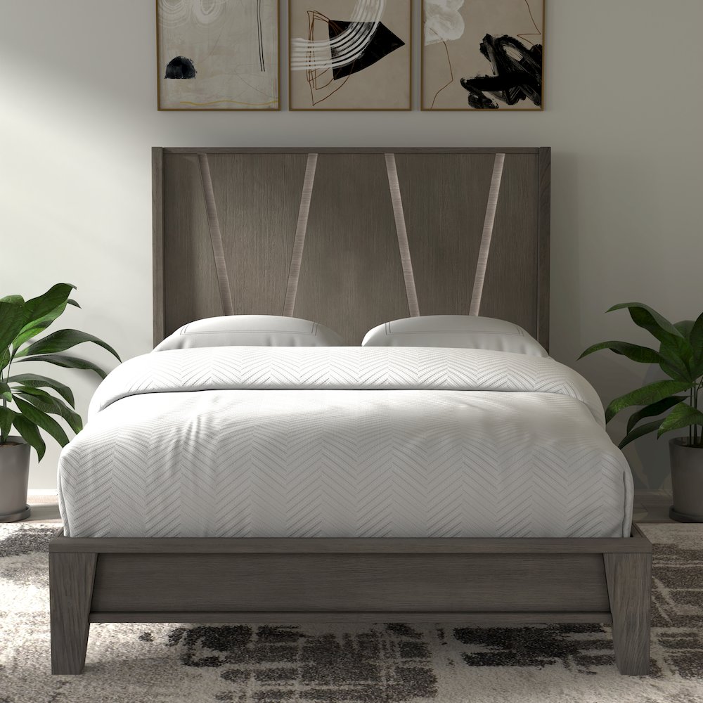 Pure Modern Bedroom Queen Panel Bed. Picture 8