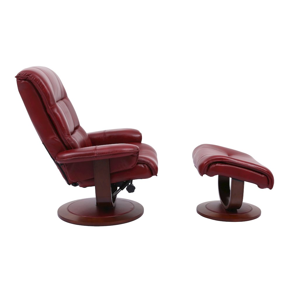 Knight - Rouge Manual Reclining Swivel Chair and Ottoman. Picture 2